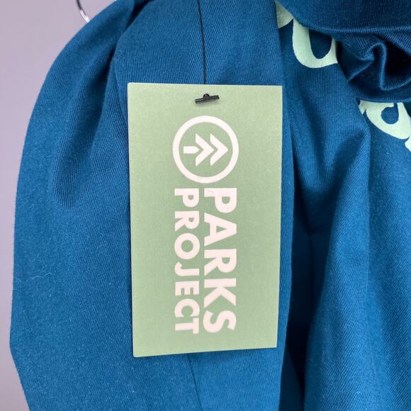 NWT PARKS PROJECT Forest Forager Tee Teal Large Short Sleeve Shirt - Picture 5 of 5